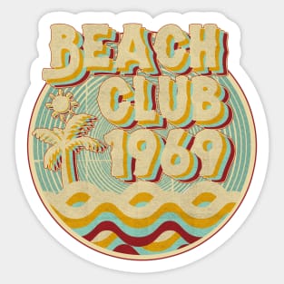 vintage retro beach club 70s 1969 with spirale turqoise Sticker